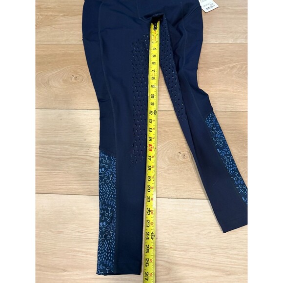 Kerrits Women's Full Seat Riding Tights Size S Navy Blue Grip Pockets Pattern An - Picture 4 of 12